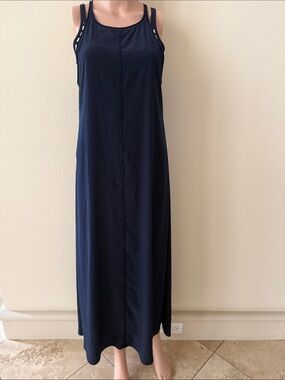 Marc Cain Navy Blue Sleeveless Maxi Dress